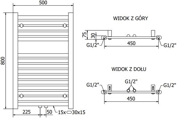 Mexen Hades, elektrické vykurovacie teleso 800 x 500 mm, 600 W, biela, W104-0800-500-2600-20