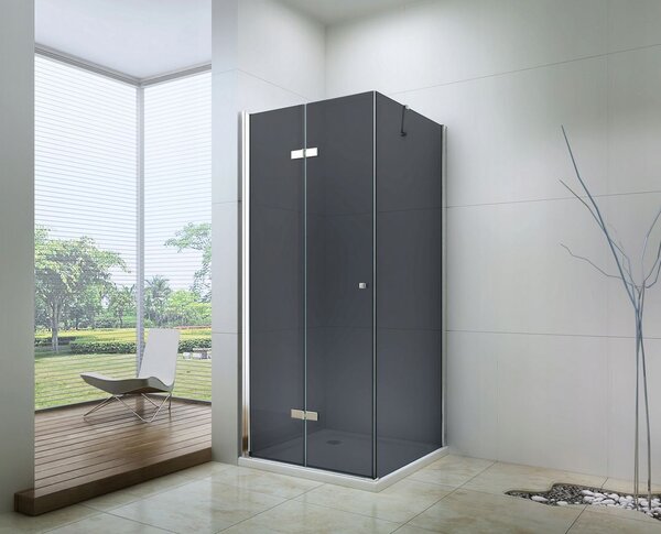 Mexen Lima, sprchovací kút 110 (dvere) x 60 (stena) cm, 6mm šedé sklo, chrómový profil, 856-110-060-01-40