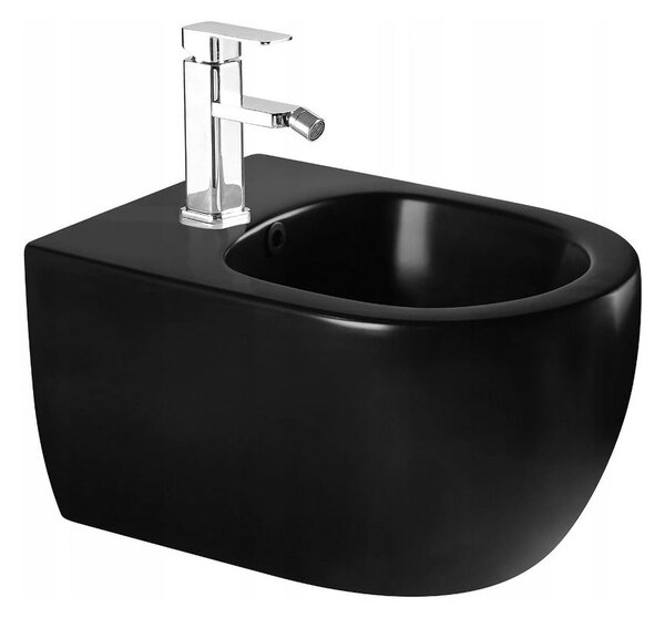 Závesný set Mexen Fenix + WC Carmen + bidet + tlačidlo, čierna, 60100+3388XX85
