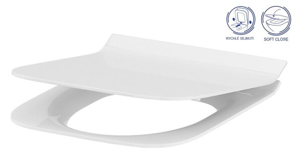 Cersanit Crea WC sedátko hranaté duroplast / antibakteriálne, biela, K98-0178