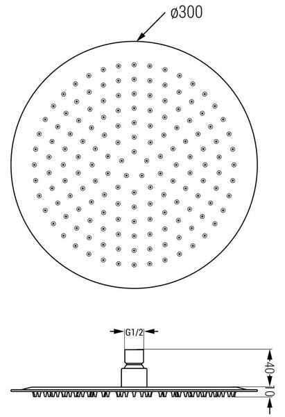 Mexen KAI, podomietkové rameno 40cm + sprchová hlavica 30cm, chróm, 79230-00 + 79211-00