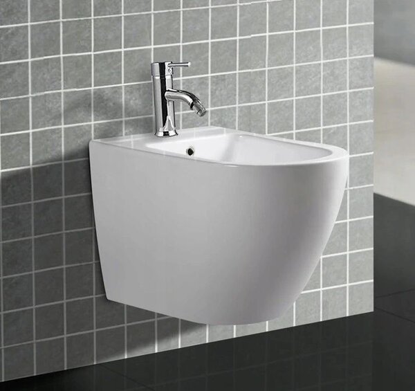 Mexen LENA Rimless, závesná WC misa so sedátkom + bidet, biela, 30224000+35224800