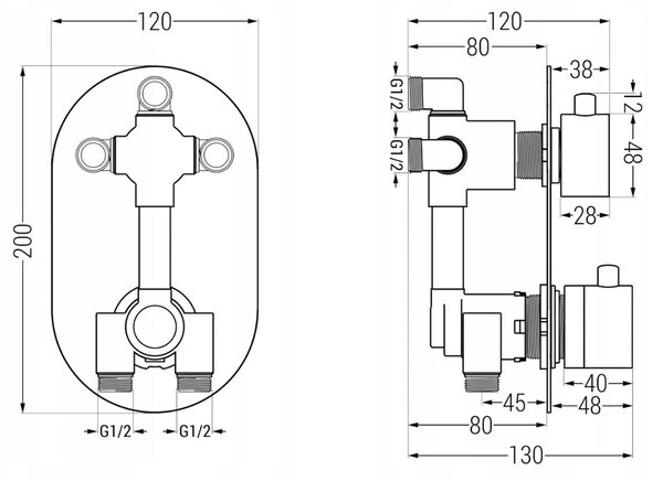 Mexen KAI - 3-výstupová podomietková sprchová sada 6v1, biela, 77602-20set