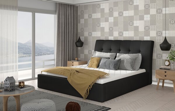 Moderná posteľ Indiana 200x200cm, čierna