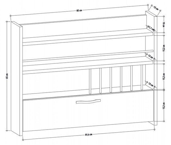 Hanah Home Kuchynská polička Knott 85 cm biela