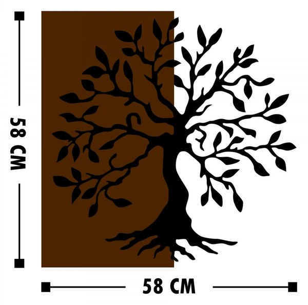 Hanah Home Nástenná dekorácia Agac strom orech/čierna