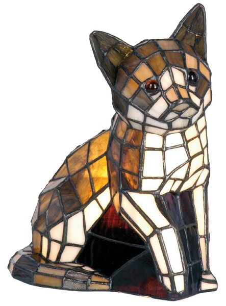 Dekorativná lampa Tiffany mačka - 24*20 cm 1x E14 / max 40w - Clayre & Eef