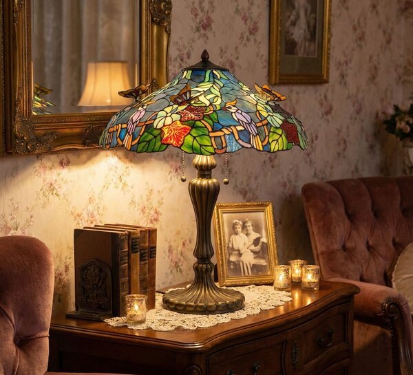 Clayre & Eef Stolní lampa Tiffany Butterfly - Clayre & Eef