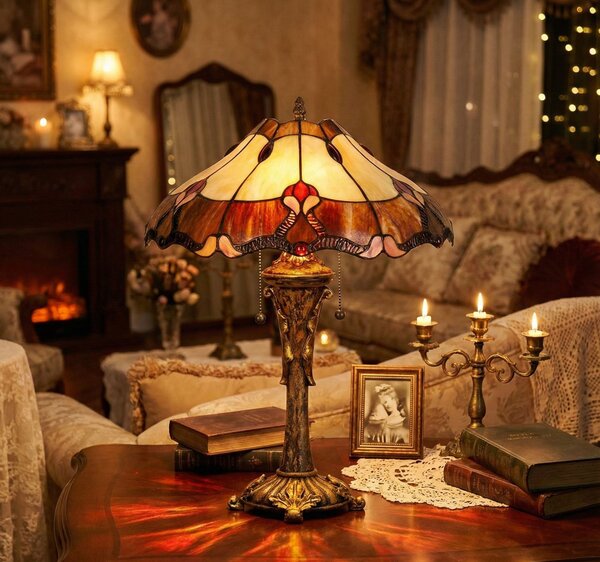 Stolná lampa Tiffany - Ø 40*53 cm - Clayre & Eef