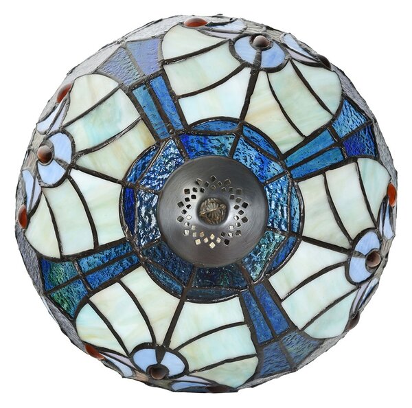 Modrá stolná Tiffany lampa Hilla - Ø 25*40 cm E14/max 1*40W - Clayre & Eef