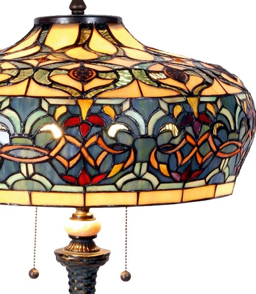 Modrá stolná Tiffany lampa Maesinet - Ø 47*71 cm E27/max 2*60W - Clayre & Eef