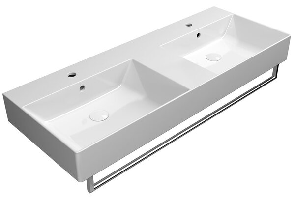 GSI GSI, KUBE X keramické dvojumývadlo 120x47 cm, biela ExtraGlasse, 9425111