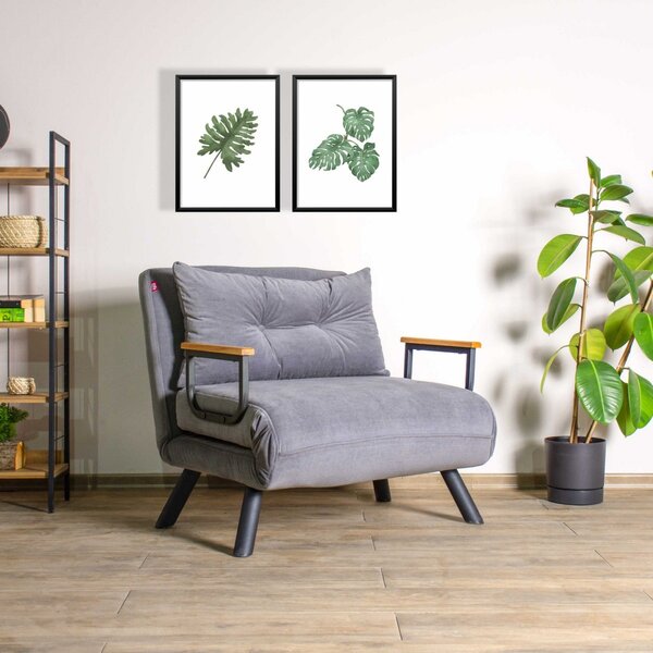 Hanah Home Rozkladacie kreslo Sando 60 cm šedé