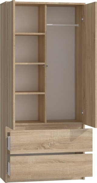 TP Living Šatní skříň MALWA I 90 cm dub sonoma