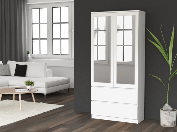 TP Living Šatníková skriňa so zrkadlom SS-90 biela