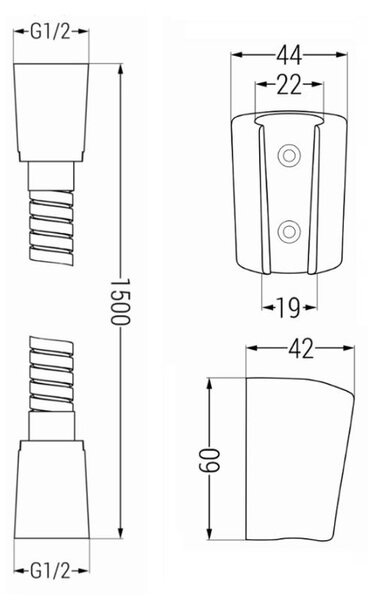 Mexen príslušenstvo - 1-bodový ručný sprchový set R-77, chróm, 785776052-00