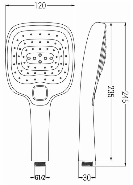 Mexen príslušenstvo - 1-bodový ručný sprchový set R-17, čierna, 785176052-70