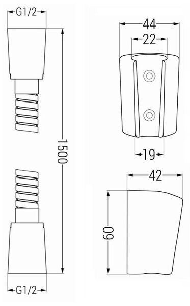Mexen príslušenstvo - 1-bodový ručný sprchový set R-40, biela, 785406052-20