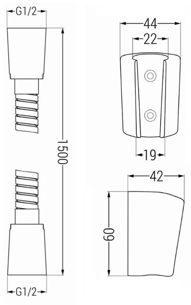 Mexen príslušenstvo - 1-bodový ručný sprchový set R-40, čierna, 785406052-70