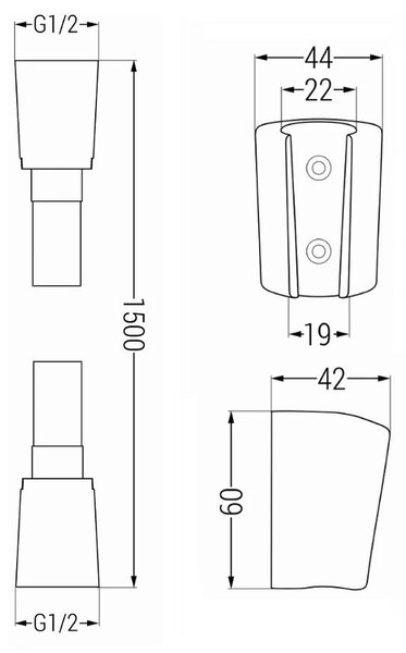 Mexen príslušenstvo - 1-bodový ručný sprchový set R-45, zlatý, 785456052-50