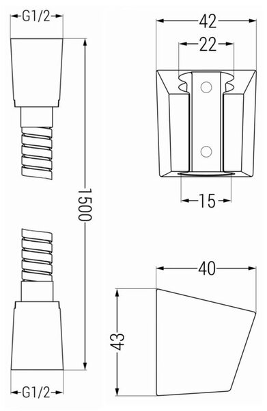 Mexen príslušenstvo - 1-bodový ručný sprchový set R-77, čierna, 785776053-70
