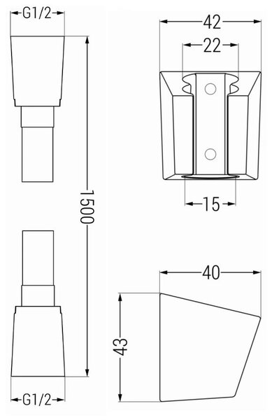 Mexen príslušenstvo - 1-bodový ručný sprchový set R-54, čierna/chróm, 785546052-71