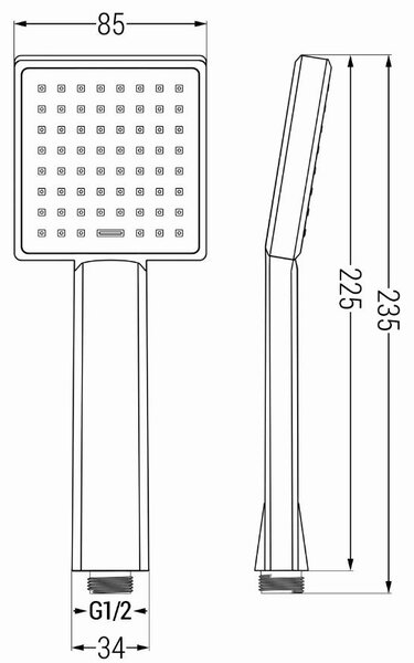 Mexen príslušenstvo - 1-bodový ručný sprchový set R-45, čierna, 785456052-70