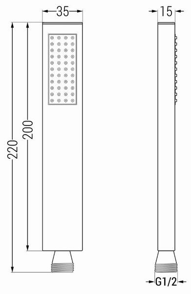 Mexen príslušenstvo - podomietkový 1-bodový ručný sprchový set R-02, čierny, 785006050-70