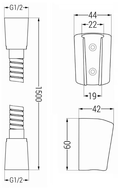 Mexen príslušenstvo - 1-bodový ručný sprchový set R-62, zlatá, 785626052-50