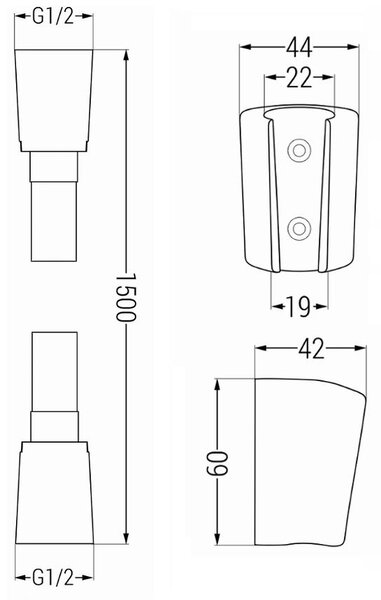 Mexen príslušenstvo - 1-bodový ručný sprchový set R-49, čierna/zlatá, 785496052-75
