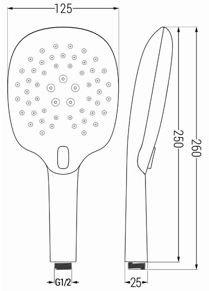 Mexen príslušenstvo - 1-bodový ručný sprchový set R-22, čierna, 785226052-70