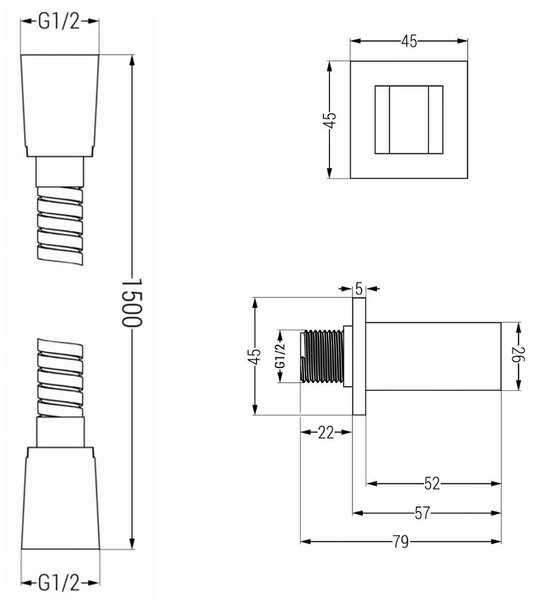 Mexen príslušenstvo - podomietkový 1-bodový ručný sprchový set R-02, zlatá, 785006050-50