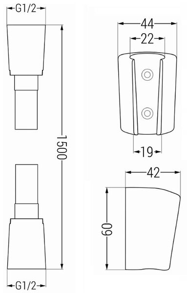 Mexen príslušenstvo - 1-bodový ručný sprchový set R-40, zlatá, 785406052-50