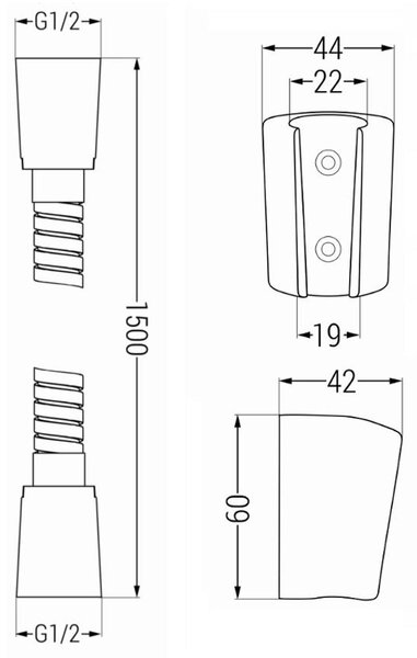 Mexen príslušenstvo - 1-bodový ručný sprchový set R-40, zlatá, 785406052-50