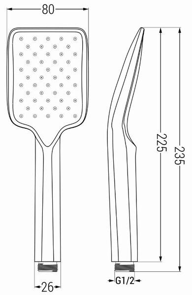 Mexen príslušenstvo - 1-bodový ručný sprchový set R-62, grafit, 785626052-66
