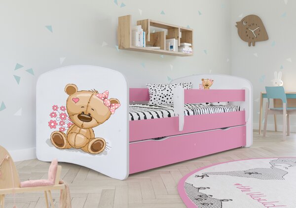 Detská posteľ Ourbaby Teddy Bear ružová 160x70 cm