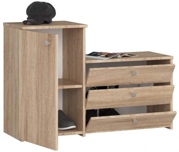Ak furniture Skrinka na topánky s komodou S16 dub sonoma