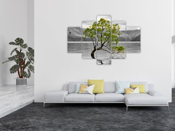 Obraz stromu uprostred jazera (150x105 cm)