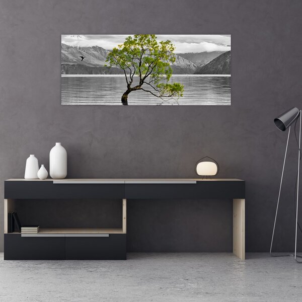 Obraz stromu uprostred jazera (120x50 cm)
