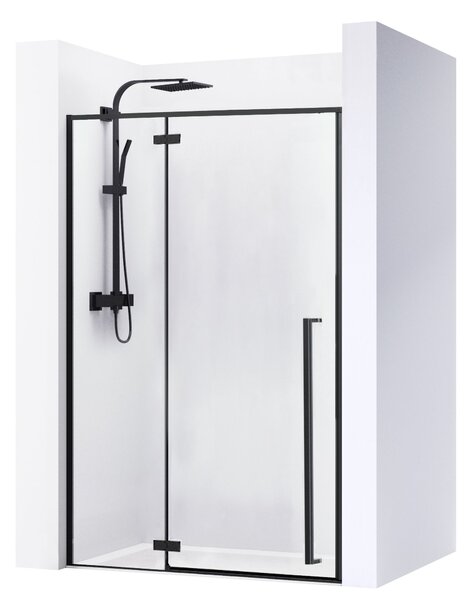 Rea - FARGO BLACK MAT sprchové dvere jednokrídlové 100 x 195 cm, číre sklo, REA-K6330