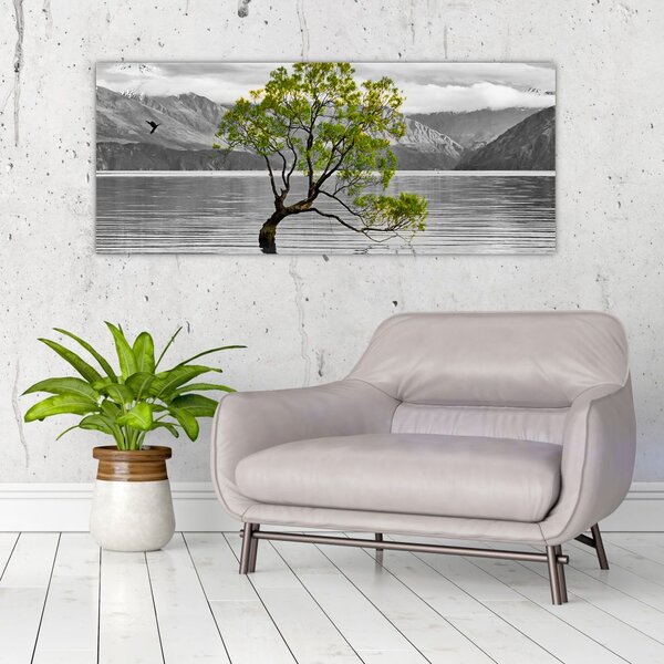 Obraz stromu uprostred jazera (120x50 cm)