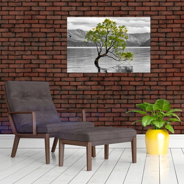 Obraz stromu uprostred jazera (90x60 cm)
