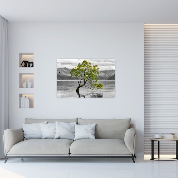 Obraz stromu uprostred jazera (90x60 cm)