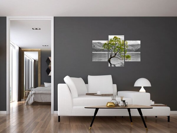 Obraz stromu uprostred jazera (90x60 cm)