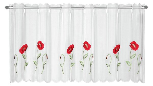 Biela záclona 155x45 cm Poppies – Sehlbach