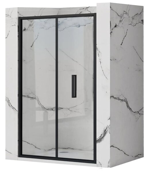 Rea Rapid Fold, skladacie sprchové dvere 90x195 cm, 4mm číre sklo, čierny profil, REA-K6419
