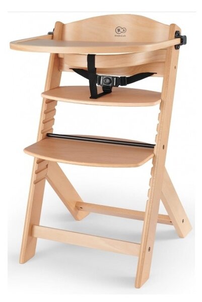 Kinderkraft Drevená jedálenská stolička, stolček 3 v 1 - Enock, natural