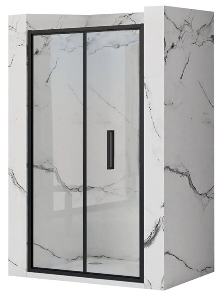 Rea Rapid Fold, skladacie sprchové dvere 80x195 cm, 4mm číre sklo, čierny profil, REA-K6418