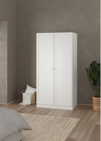 Biela šatníková skriňa 99x200x62 cm Billund – Tvilum