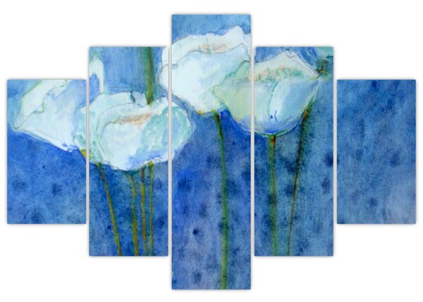 Obraz - Biele tulipány (150x105 cm)